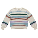 Wild Flower - Ladies - Colourful Striped Knit Jumper - Ivory/Multi - Wildvine Clothing, Spalding, Lincolnshire