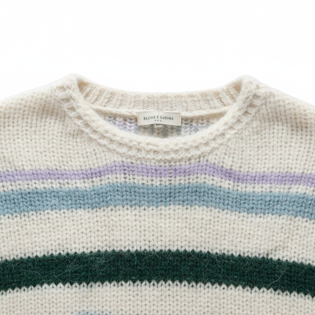 Wild Flower - Ladies - Colourful Striped Knit Jumper - Ivory/Multi - Wildvine Clothing, Spalding, Lincolnshire