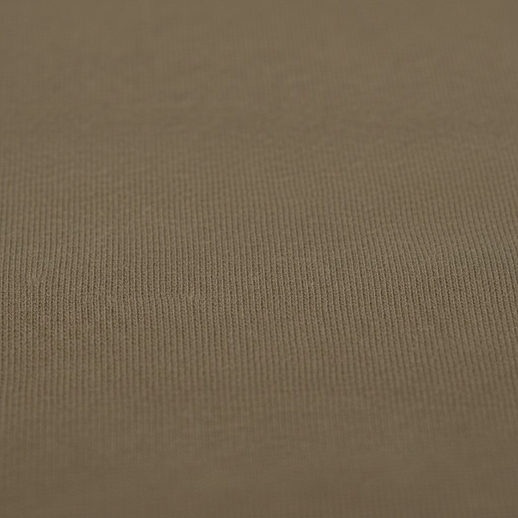 Close-up of khaki ash cotton fabric texture from WILDVINE Clothing Co. Lyle & Scott mens t-shirt