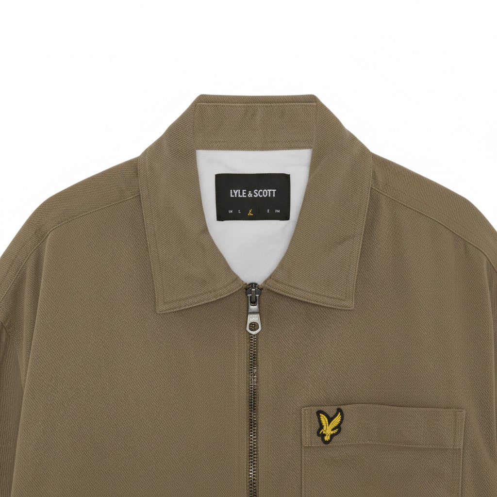 Lyle & Scott - Mens Enzyme Wash Zip Through Overshirt - Khaki Ash - LW2412V X569 - Wildvine Clothing, Spalding, Lincolnshire