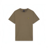 WILDVINE Clothing Co. Lyle & Scott khaki ash crew neck t-shirt in soft cotton with embroidered golden eagle logo.