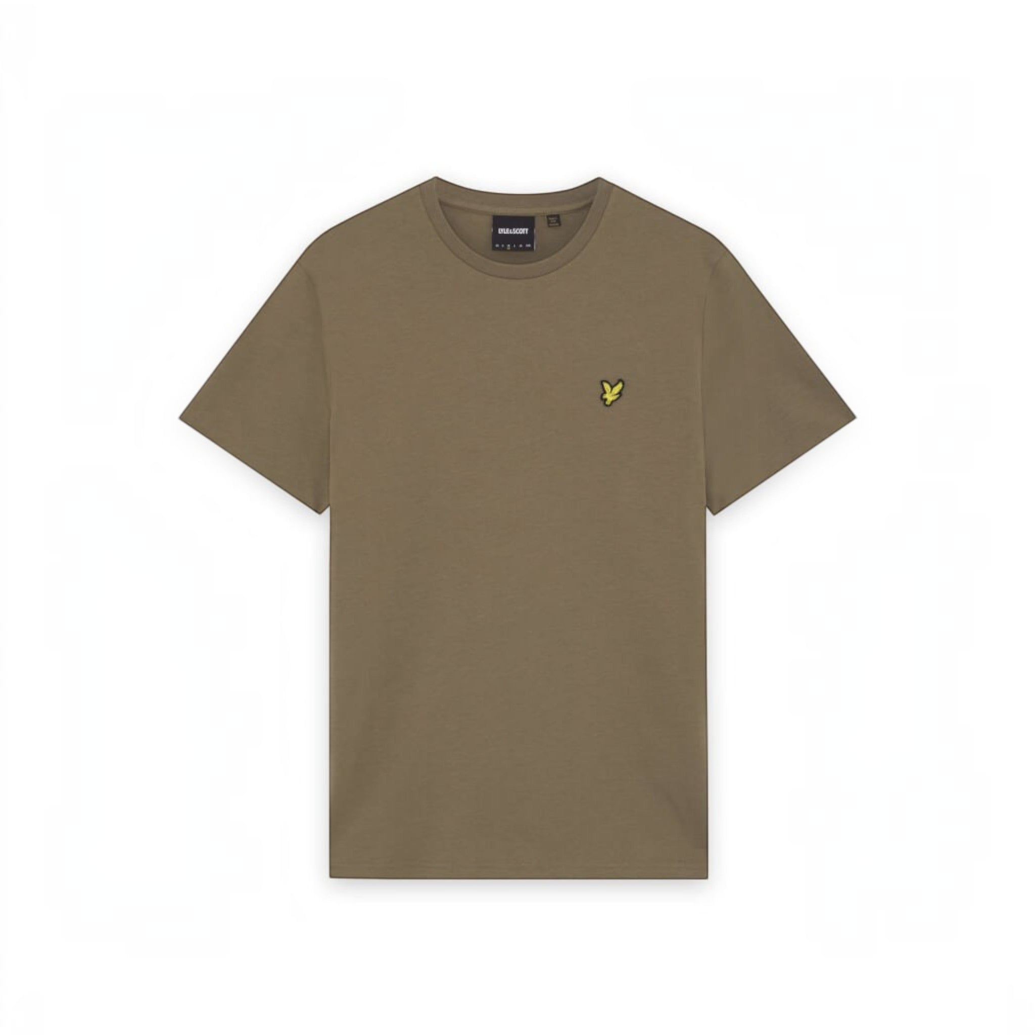 WILDVINE Clothing Co. Lyle & Scott khaki ash crew neck t-shirt in soft cotton with embroidered golden eagle logo.