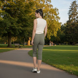 Pinnns - Ladies - Bengaline Crop Trousers With Pockets - Khaki - 226C - Wildvine Clothing, Spalding, Lincolnshire