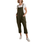 Moda - Ladies - Bow Detail Cotton Dungaree - Khaki - Wildvine Clothing, Spalding, Lincolnshire