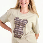 QED - Ladies - Embellished Bear T-Shirt - Khaki - Wildvine Clothing, Spalding, Lincolnshire