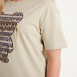 QED - Ladies - Embellished Bear T-Shirt - Khaki - Wildvine Clothing, Spalding, Lincolnshire