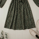 QED London - Ladies - Long Sleeve - Midi Dress - Animal Print Khaki - Wildvine Clothing, Spalding, Lincolnshire