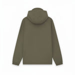 WILDVINE Clothing Co. Lyle & Scott khaki ash hooded zip-through jacket, back view showing elasticated cuffs.