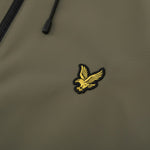 WILDVINE Clothing Co. Lyle & Scott khaki green zip-through hooded jacket with yellow eagle logo embroidery
