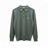 Gabicci Vintage - Mens Khaki Francesco Knitted L/S Polo Shirt - V57GK08 - Wildvine Clothing, Spalding, Lincolnshire