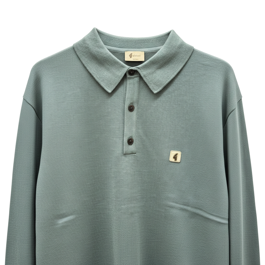 Gabicci Vintage - Mens Khaki Francesco Knitted L/S Polo Shirt - V57GK08 - Wildvine Clothing, Spalding, Lincolnshire