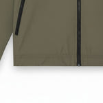 WILDVINE Clothing Co. khaki ash hooded jacket with black zip detailing and side pockets