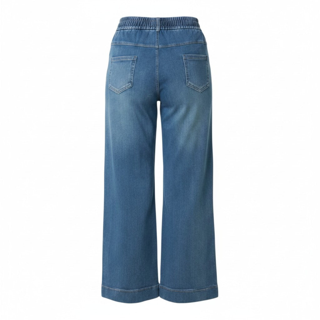 QED London - Ladies - Ankle Length Wide Leg String Jeans - Denim - Wildvine Clothing, Spalding, Lincolnshire