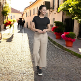 Pinnns - Ladies - Super Soft Wide Leg Culotte Trousers - Caf Latte - 727C - Wildvine Clothing, Spalding, Lincolnshire