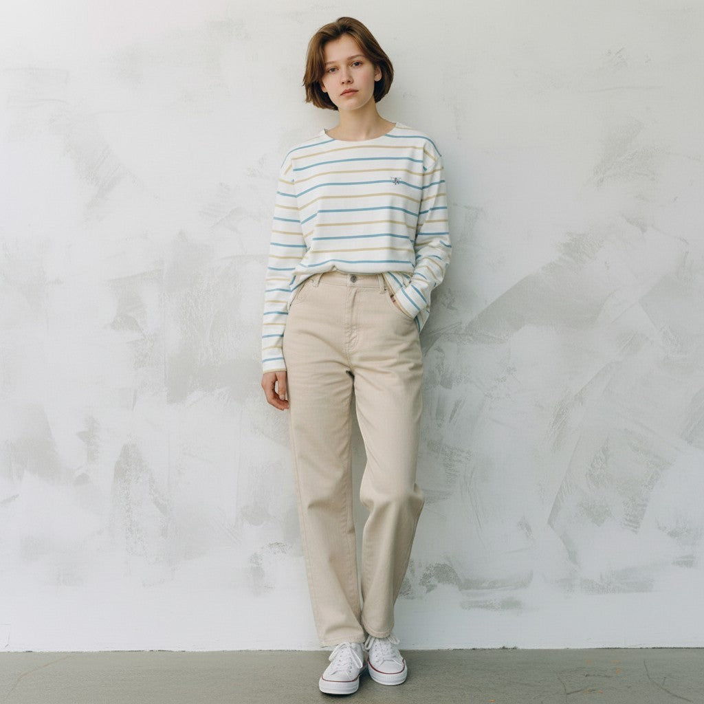 Lighthouse - Ladies Causeway II Top - Blue & Clay Stripe - Wildvine Clothing, Spalding, Lincolnshire