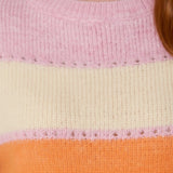 Wild Flower - Ladies - Wide Sleeve Colourblock Knit Jumper - Pink - Wildvine Clothing, Spalding, Lincolnshire
