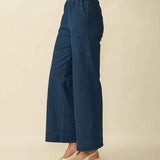D.E.C.K. by Decollage Ladies Wide Leg Trousers - Denim Look - Wildvine Clothing, Spalding, Lincolnshire