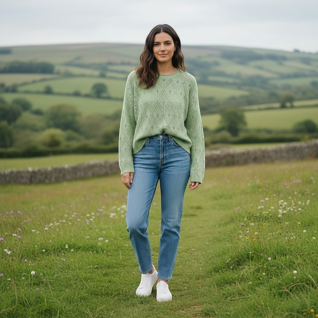 Lighthouse - Ladies Eden Jumper - (Pontelle Knit) - Soft Sage - Wildvine Clothing, Spalding, Lincolnshire
