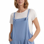 Moda - Ladies - Bow Detail Cotton Dungaree - Sky Blue - Wildvine Clothing, Spalding, Lincolnshire
