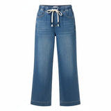 QED London - Ladies - Ankle Length Wide Leg String Jeans - Denim - Wildvine Clothing, Spalding, Lincolnshire