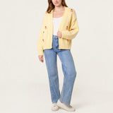 Wild Flower - Ladies - Knitted Oranges Chunky Cardigan - Lemon - Wildvine Clothing, Spalding, Lincolnshire