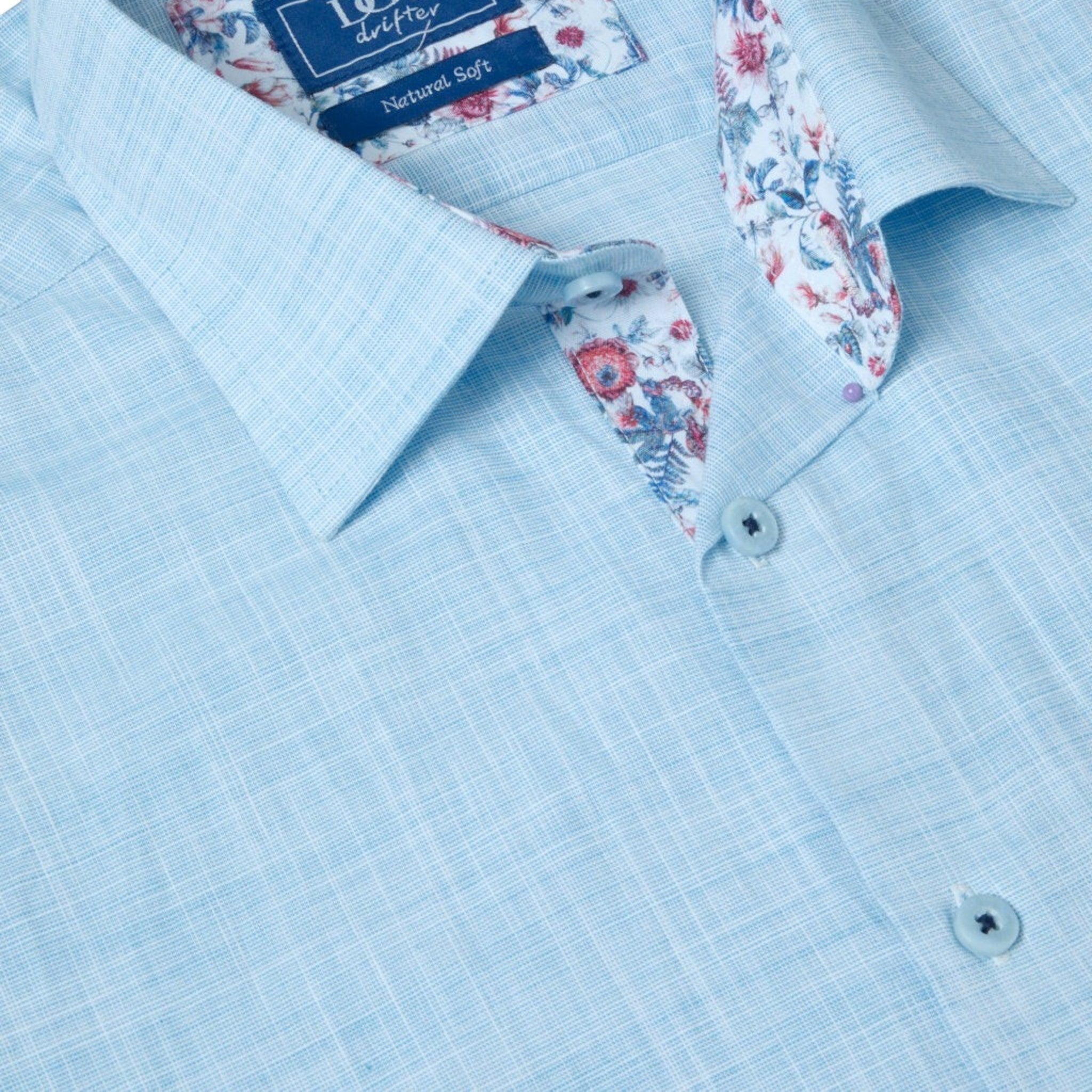 DG's Drifter Mens - Regular Short Sleeve Casual Shirt - Light Blue - 14501SS - 21 - Wildvine Clothing, Spalding, Lincolnshire