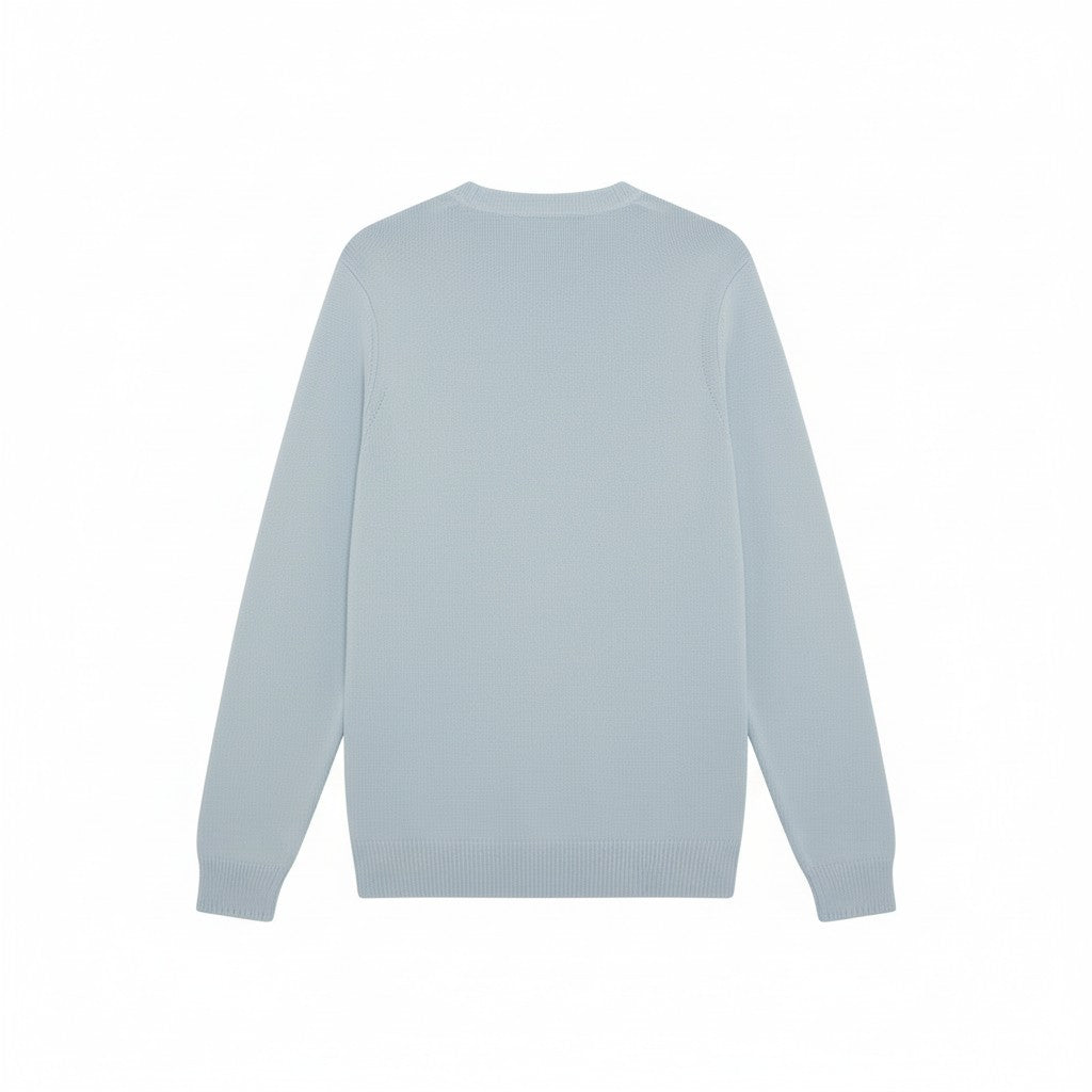 Lyle & Scott - Mens Hybrid Collar Crew Neck Jumper - Opal Blue - W596 KN2421V - Wildvine Clothing, Spalding, Lincolnshire