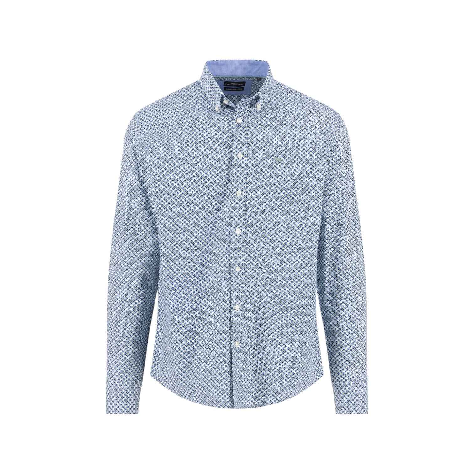 Fynch-Hatton - Mens Shirt - Combi Print - Fern - Wildvine Clothing, Spalding, Lincolnshire