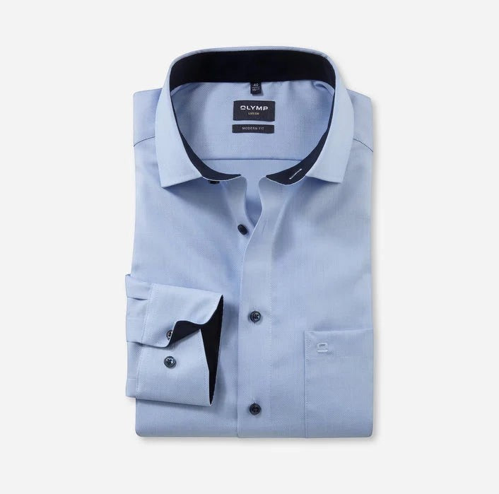 OLYMP - Mens Shirt - Luxor Modern Fit Shirt Light Blue 040064 10 - Wildvine Clothing, Spalding, Lincolnshire