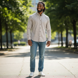 DG's Drifter Mens - Geneva Long Sleeve Casual Shirt - Light Brown - 114061-43 - Wildvine Clothing, Spalding, Lincolnshire