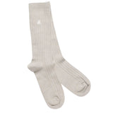 Swole Panda - Mens Bamboo Socks - Light Grey Ribbed - Wildvine Clothing, Spalding, Lincolnshire