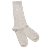 Swole Panda - Mens Bamboo Socks - Light Grey Ribbed - Wildvine Clothing, Spalding, Lincolnshire