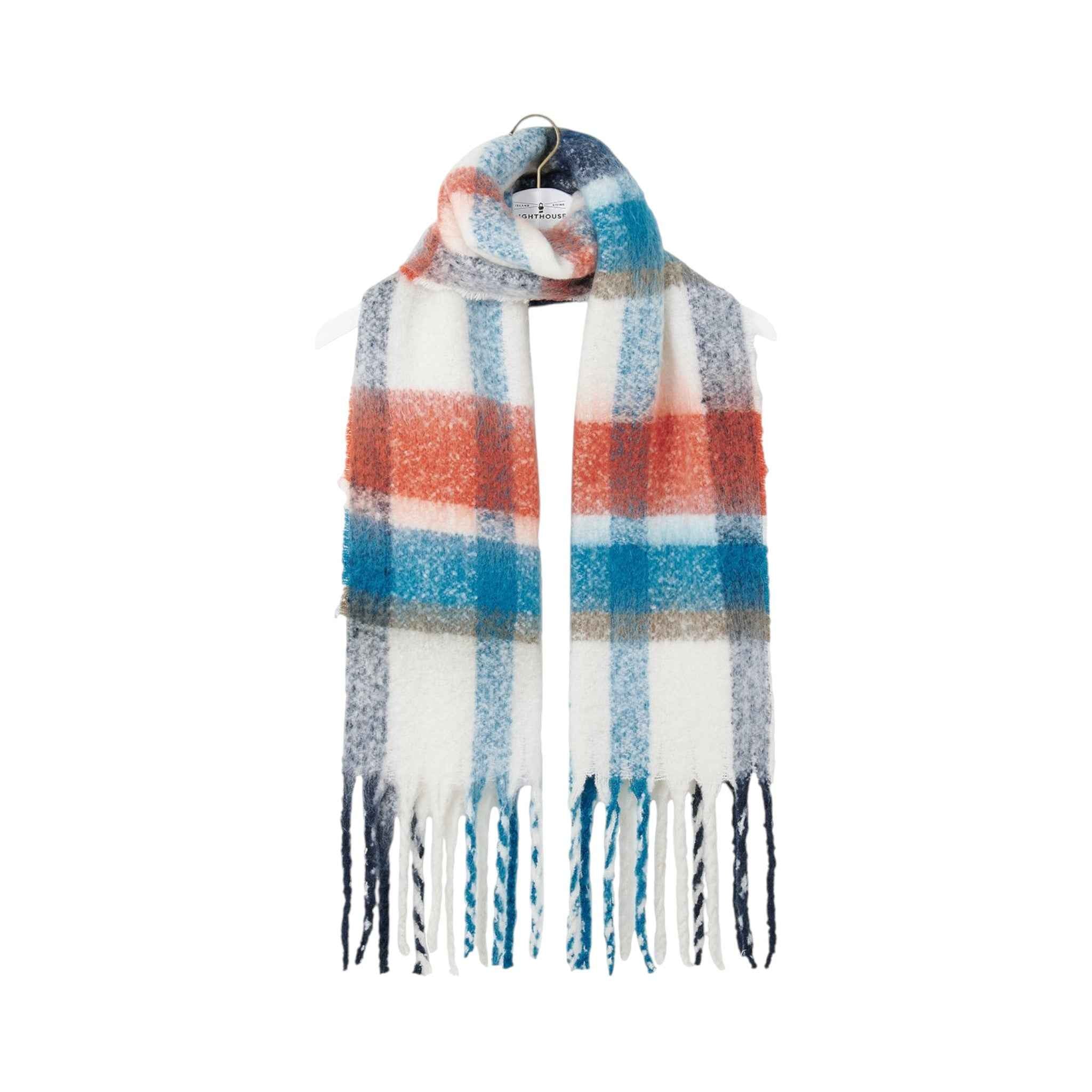 Lighthouse - Ladies Scarf - Rust/Deep Teal/Mocha - Wildvine Clothing, Spalding, Lincolnshire