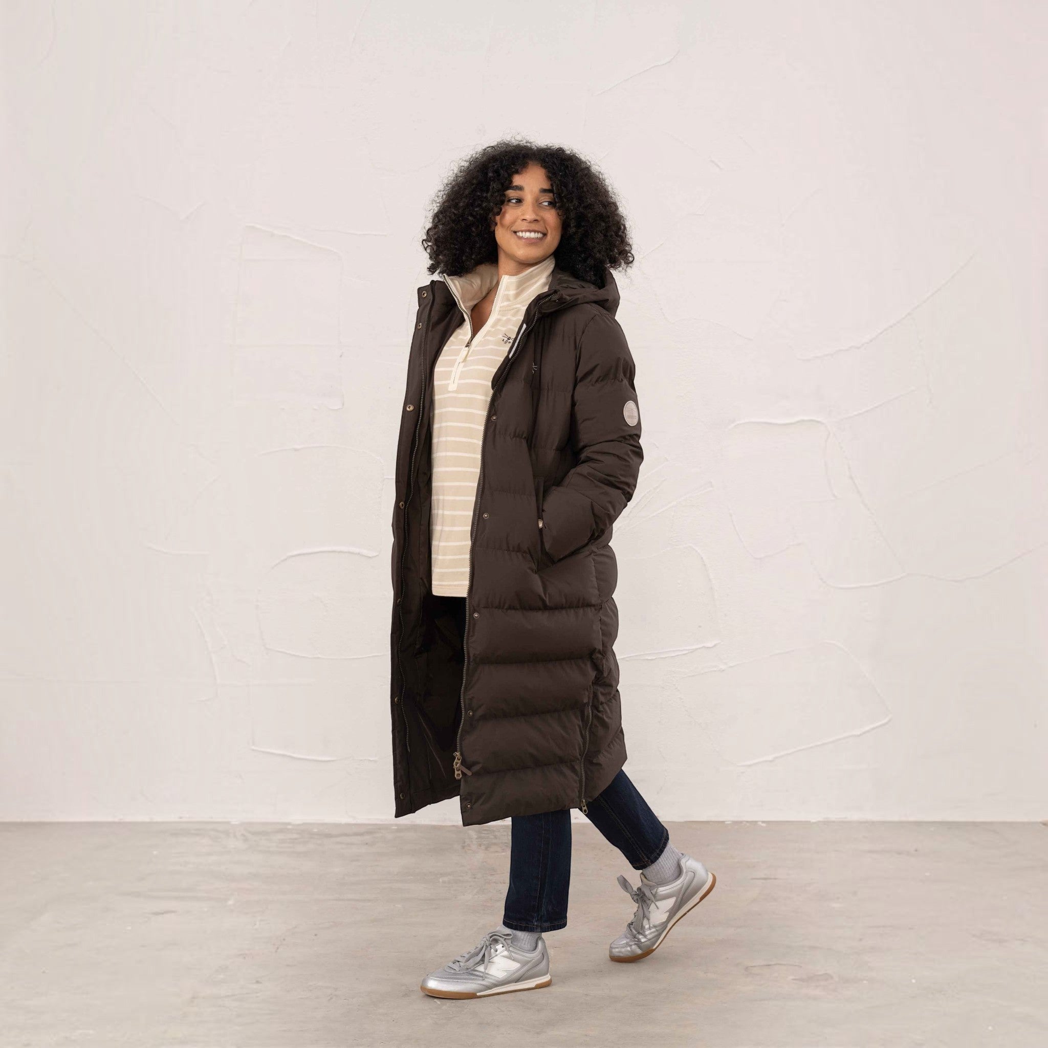 Lighthouse - Ladies Savannah Long Coat - Cocoa - Wildvine Clothing, Spalding, Lincolnshire