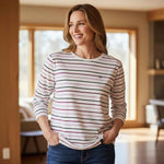 Lighthouse - Ladies Causeway II Top - Cranberry/Pink Stripe - Wildvine Clothing, Spalding, Lincolnshire