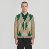 Lyle & Scott - Mens Argyle Knitted Classic Cardigan - Camel Taupe - KN2633V Y613 - Wildvine Clothing, Spalding, Lincolnshire