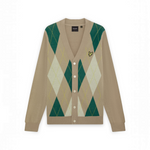 Lyle & Scott - Mens Argyle Knitted Classic Cardigan - Camel Taupe - KN2633V Y613 - Wildvine Clothing, Spalding, Lincolnshire