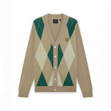 Lyle & Scott - Mens Argyle Knitted Classic Cardigan - Camel Taupe - KN2633V Y613 - Wildvine Clothing, Spalding, Lincolnshire