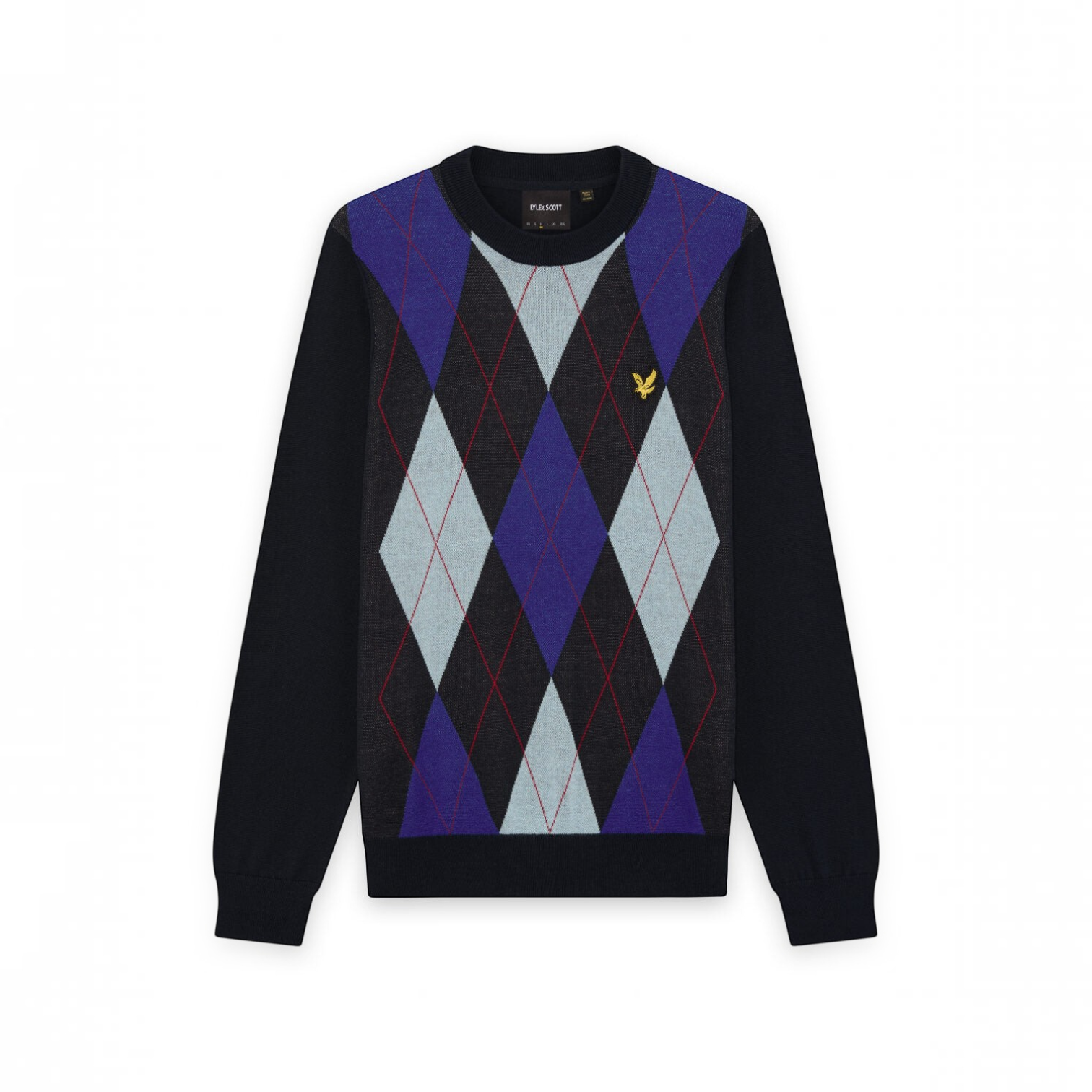 Lyle & Scott - Mens Argyle Knitted Crew Neck Jumper - Dark Navy - Z271 - Wildvine Clothing, Spalding, Lincolnshire