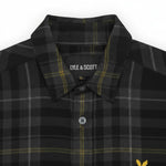 WILDVINE Clothing Co. Lyle & Scott jet black fine tartan corduroy shirt with collar and button-down front