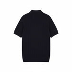 Lyle & Scott - Mens Linen Blend Short Sleeve Knitted Polo - Dark Navy Marl - Z56 KN2435V - Wildvine Clothing, Spalding, Lincolnshire
