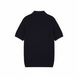 Lyle & Scott - Mens Linen Blend Short Sleeve Knitted Polo - Dark Navy Marl - Z56 KN2435V - Wildvine Clothing, Spalding, Lincolnshire