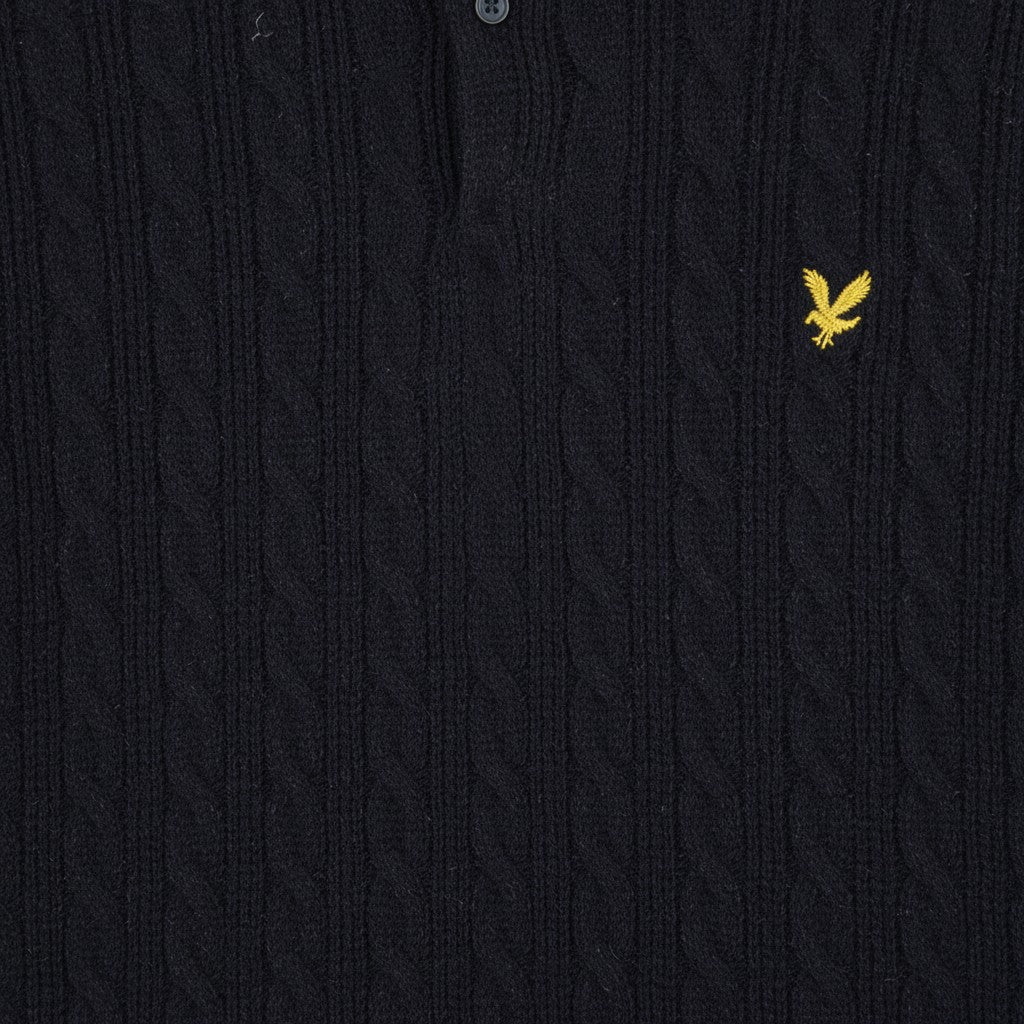 Lyle & Scott - Mens Linen Blend Short Sleeve Knitted Polo - Dark Navy Marl - Z56 KN2435V - Wildvine Clothing, Spalding, Lincolnshire
