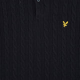 Lyle & Scott - Mens Linen Blend Short Sleeve Knitted Polo - Dark Navy Marl - Z56 KN2435V - Wildvine Clothing, Spalding, Lincolnshire