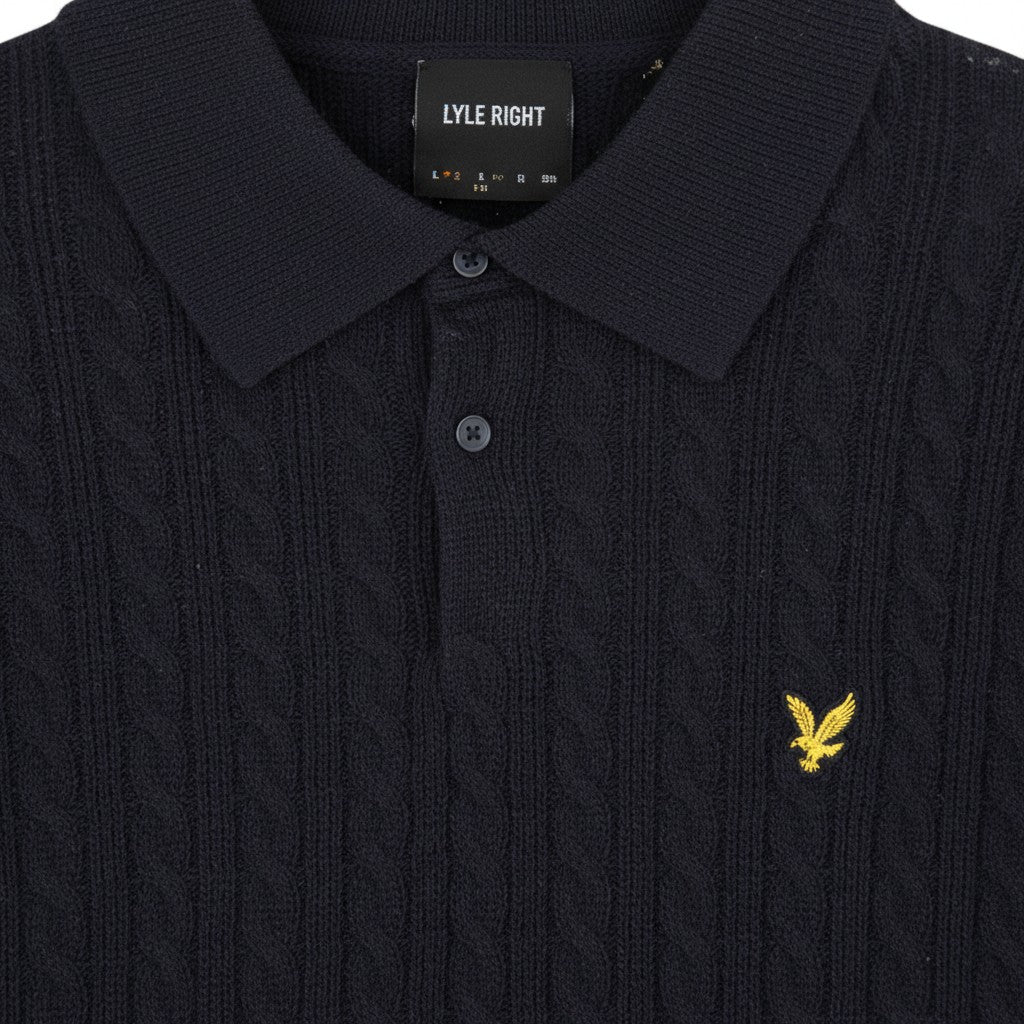 Lyle & Scott - Mens Linen Blend Short Sleeve Knitted Polo - Dark Navy Marl - Z56 KN2435V - Wildvine Clothing, Spalding, Lincolnshire