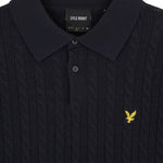 Lyle & Scott - Mens Linen Blend Short Sleeve Knitted Polo - Dark Navy Marl - Z56 KN2435V - Wildvine Clothing, Spalding, Lincolnshire