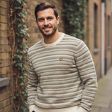 WILDVINE Clothing Co. Lyle & Scott men's Fairisle crew neck jumper in cove featuring a patterned knit design.