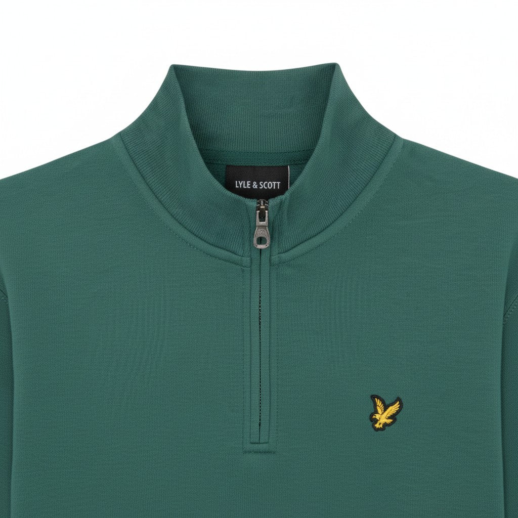 Lyle & Scott - Mens Loopback Quarter Zip Sweat - W130 Everglade - Wildvine Clothing, Spalding, Lincolnshire