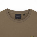 WILDVINE Clothing Co. Lyle & Scott khaki ash crew neck t-shirt with ribbed collar and inner brand label