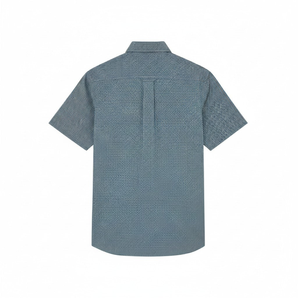 Lyle & Scott - Mens Fine Check Short Sleeve Shirt - Denim - Y130 SW2401V - Wildvine Clothing, Spalding, Lincolnshire